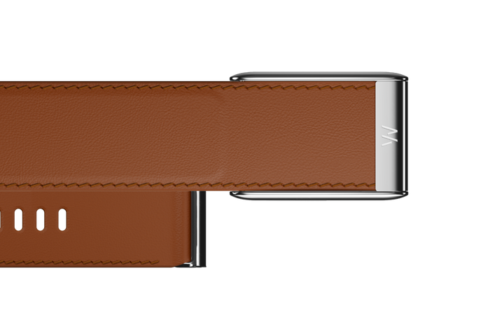 5.0 LeatherLuxe Straight Band | Chestnut/Cream with Titanium