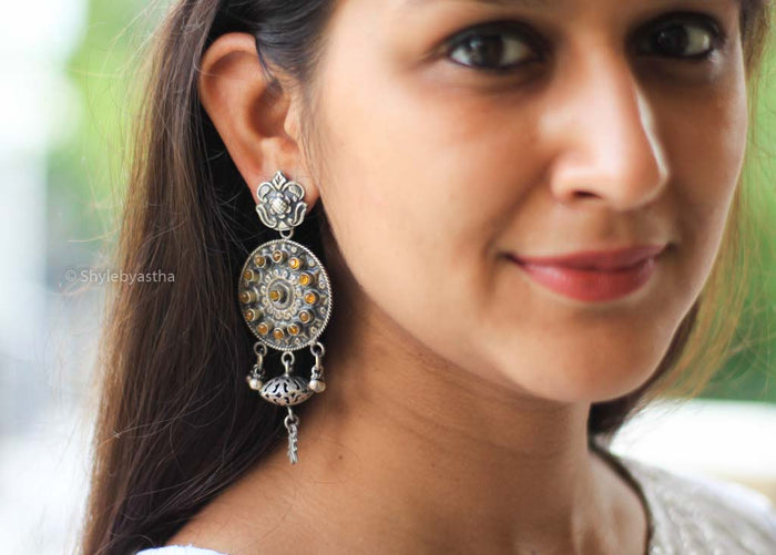 Anvaya Embossed Intricate Tribal Inspired Earrings