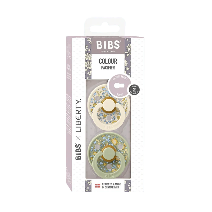 Bibs Round Natural Dummy Pacifier - Liberty Collection - Eloise/Sage