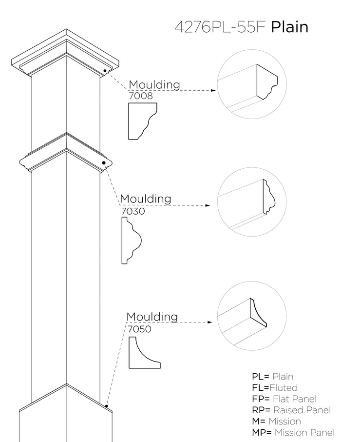 Box Newel 4276 - Adjustable Base (5")