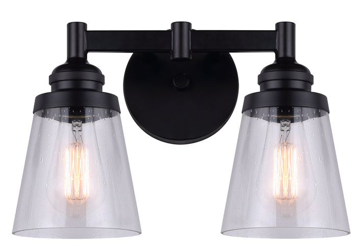 Canarm IVL1097A02BK Declan 2 Light Vanity Light in Black