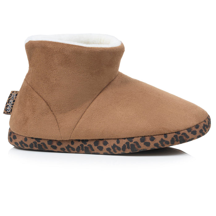 Chaussons Bottillons Femme suédine léopard