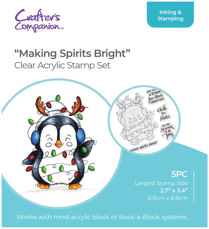 Crafter's Companion Acrylic Clear Stamp 4"X4" - Making Spirits Bright