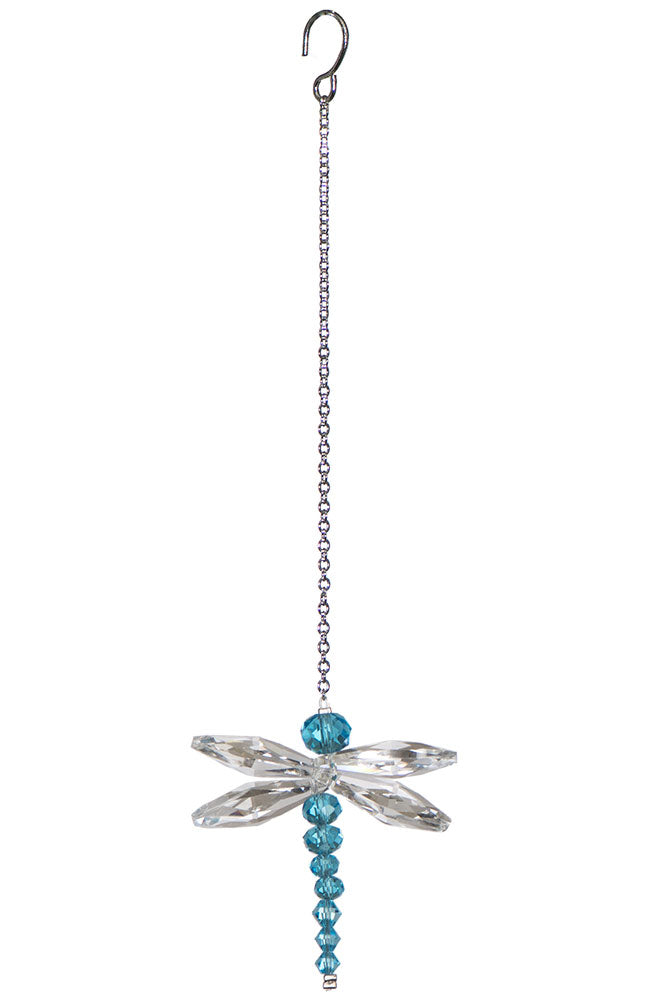 Crystal Dragonfly Suncatcher - Light Blue