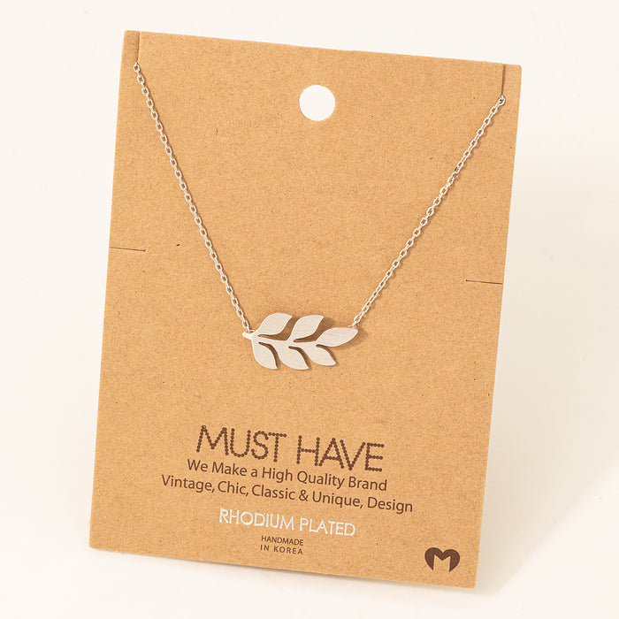 Dainty Leaf Pendant Necklace: R