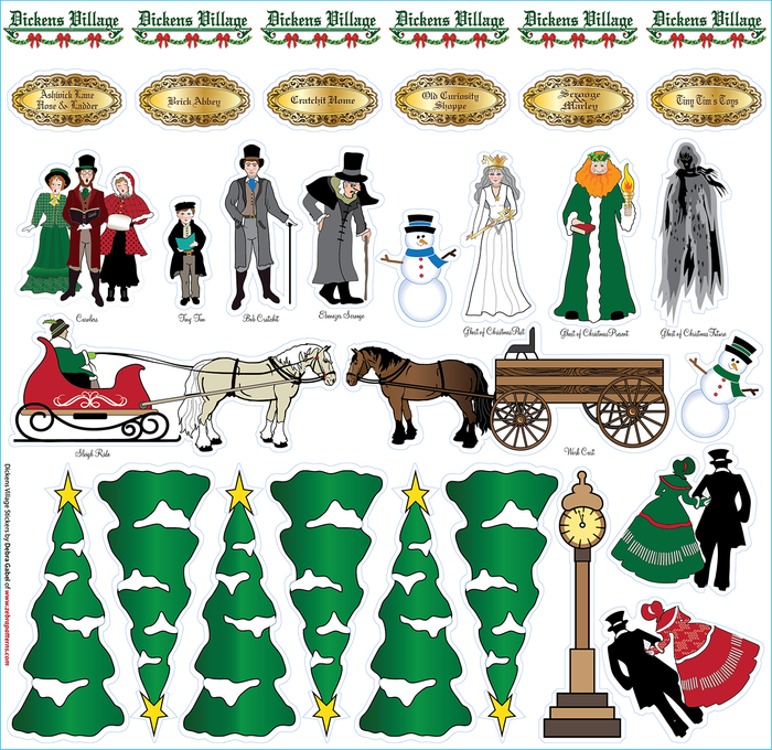 Dickens Village Printed Sticker Panel
