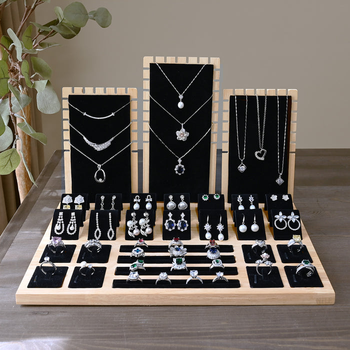 #DPS6700BK Wood Jewelry Display Set