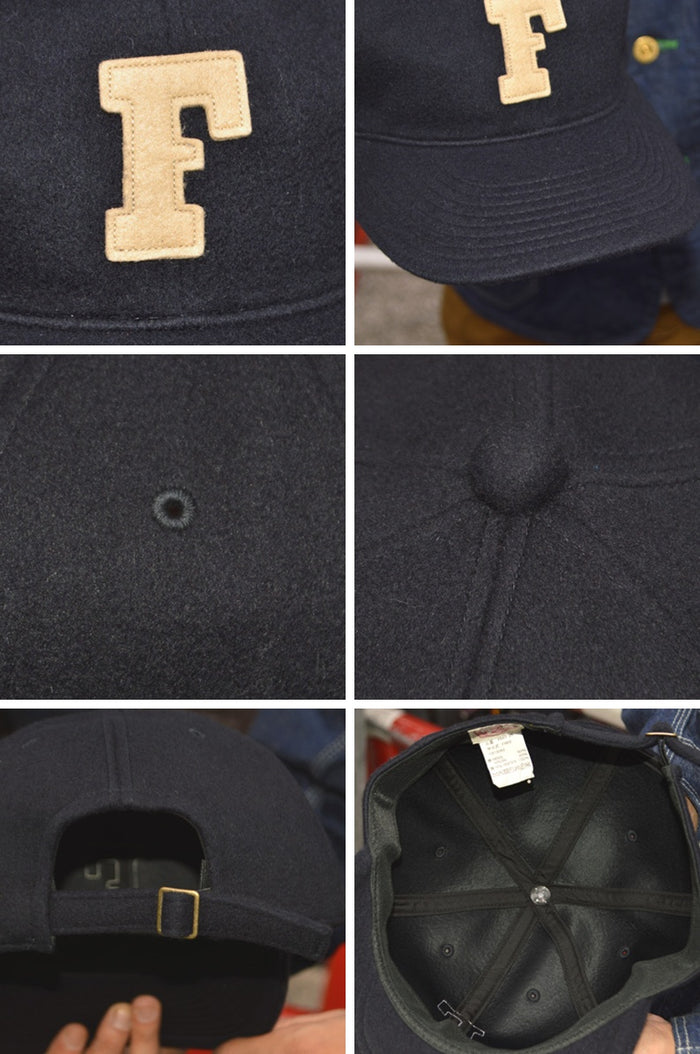 FULL COUNT ”6843-25” 6 Panel Wool Melton Baseball Cap F Patch