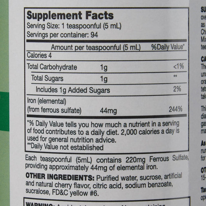 Geri - Care Iron Supplement, 220 mg, 16 oz Elixir - Q701-16-GCP - LL Medico