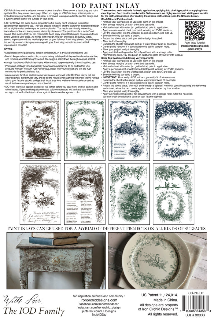 IOD - Iron Orchid Designs - Little Lark Paint Inlay 8"x12" Pad™