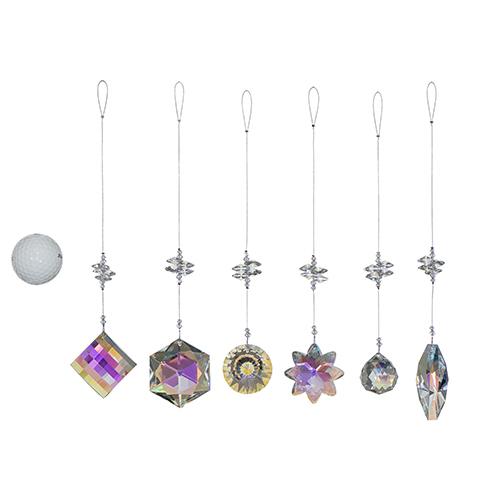 Large Faceted Diamond Crystal Suncatcher – Aurora Borealis (Iridescent) Finish