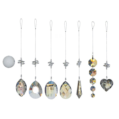 Large Faceted Icicle Crystal Suncatcher – Aurora Borealis (Iridescent) Finish