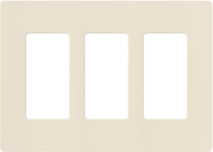 Wall Plate Lutron CW-3-LA Screwless Wall Plate - 3 Gang - Light Almond Lutron