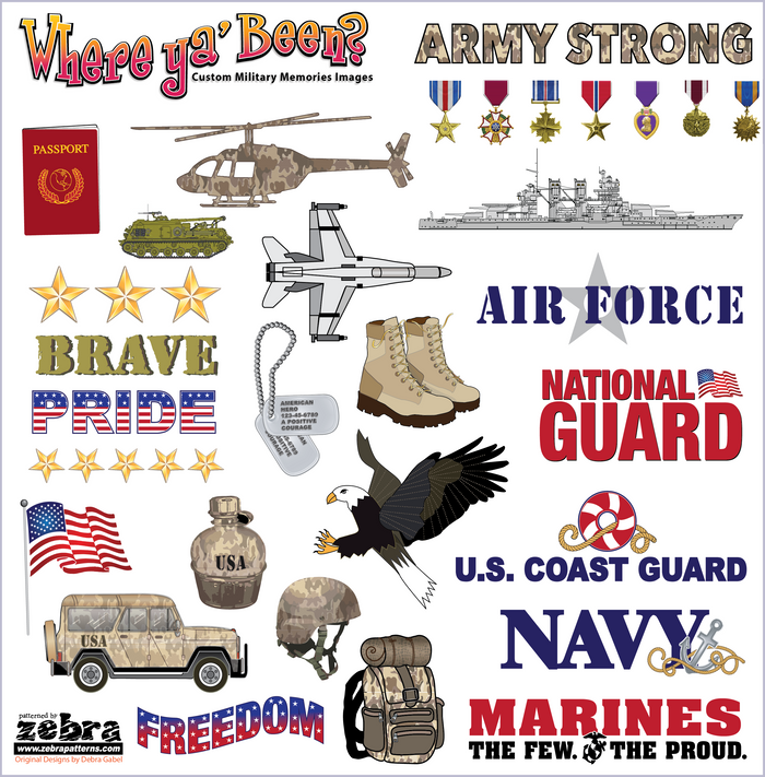 Military Printed Stickers Panel