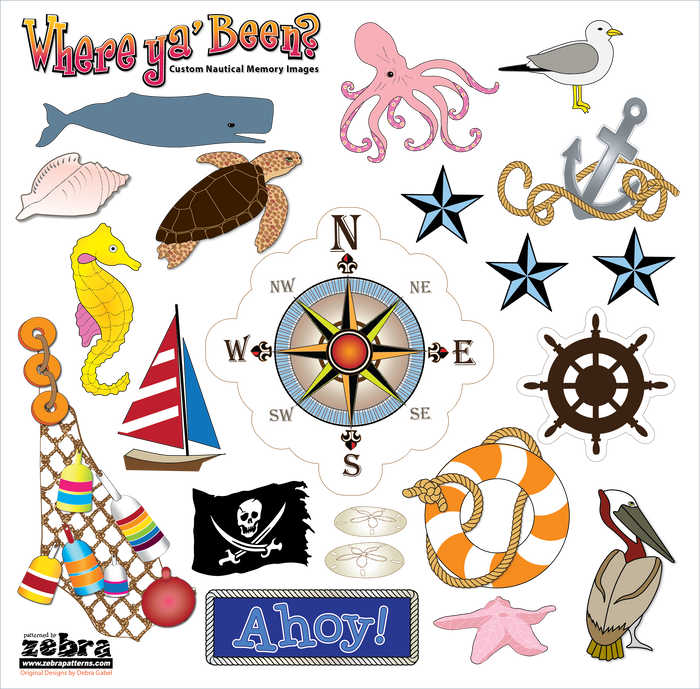 Nautical Printed Stickers Panel