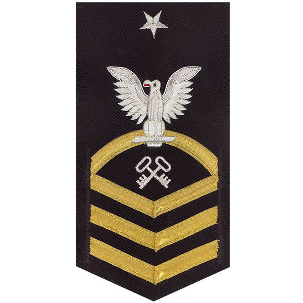 Navy E8 MALE Rating Badge: Storekeeper / Logistics - vanchief on blue