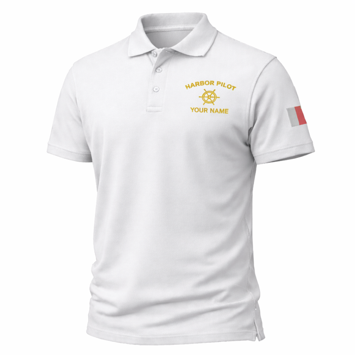 Premium Harbor Pilot Polo Shirt – Custom Embroidered with Pilot Symbols