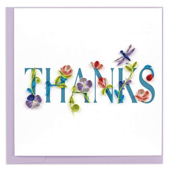 Quilling Card - Quilled Garden THANKS Greeting Card