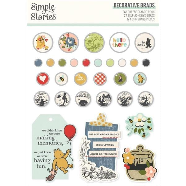 Say Cheese Classic Pooh - Decorative Brads