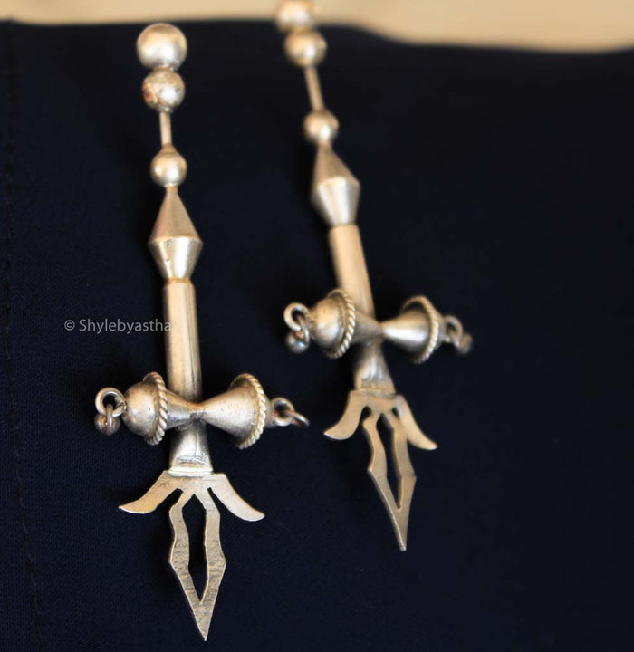 Shiva Damru Trishul Studs