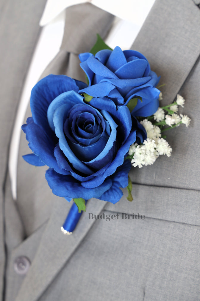 Silk Wedding Bouquet in Royal Blue - $39.50 | Alec Collection
