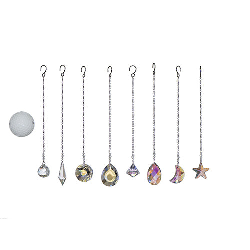Small Faceted Snowflake Crystal Suncatcher – Aurora Borealis (Iridescent) Finish