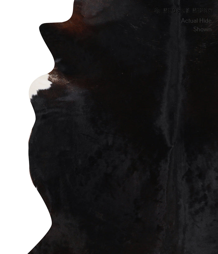 Solid Black Cowhide Rug #A10677