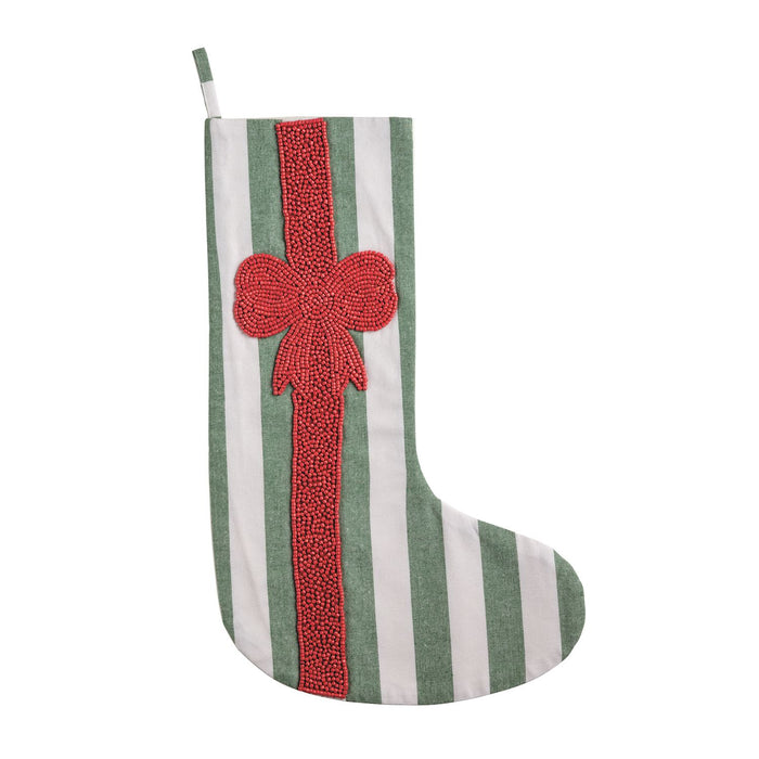 Stripe Beaded Stocking
