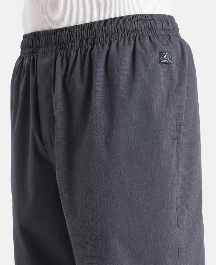 Super Combed Cotton Relaxed Fit Pyjama with Side Pockets - Black Chambray