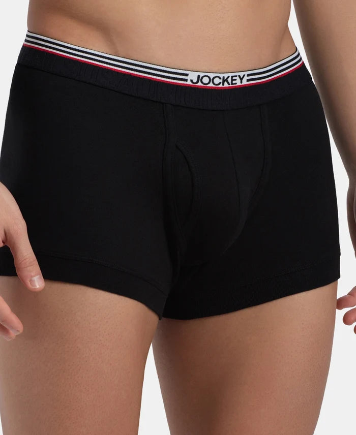 Super Combed Cotton Rib Trunk with Ultrasoft Waistband - New Black