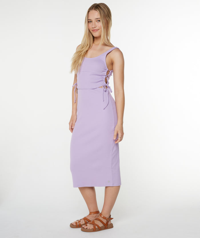 Surf Stoked Midi Dress - Lilac Breeze Solid - Roxy