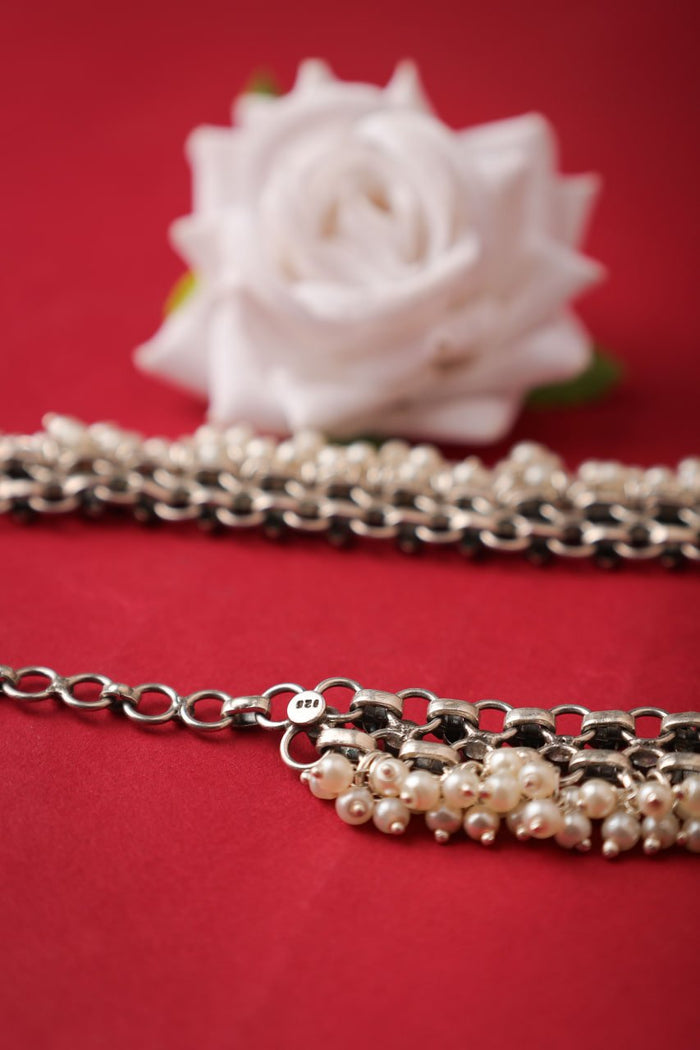 Tattva Turquoise Jadau Pearl Drop Classic Necklace