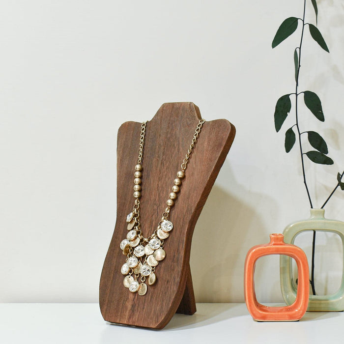#WD67-3 Foldable Wooden Easel Necklace Display