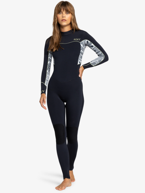 4/3 Swell Back Zip Fullsuit - Egret Mo Rockin Vibes - Roxy