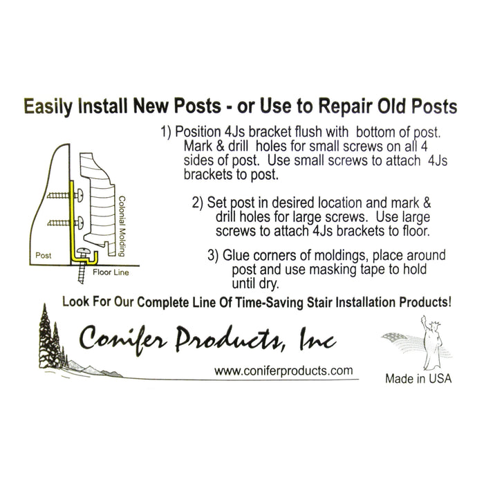 4Js Newel Post Mounting System