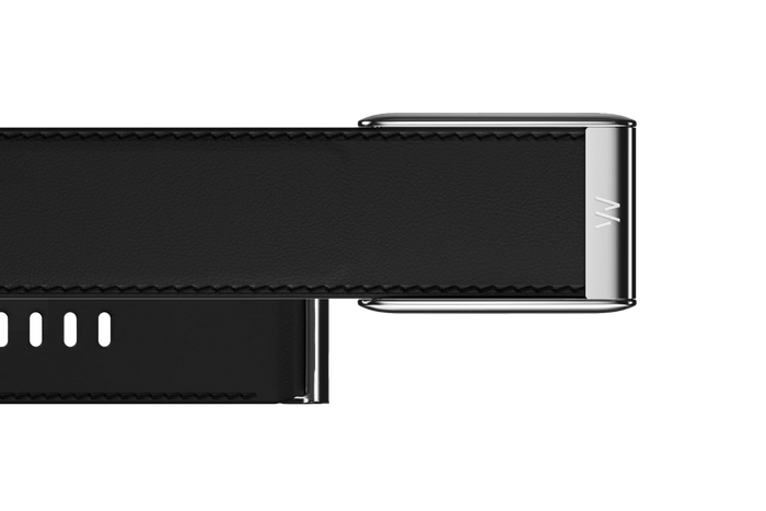 5.0 LeatherLuxe Straight Band | Black/Cream with Titanium