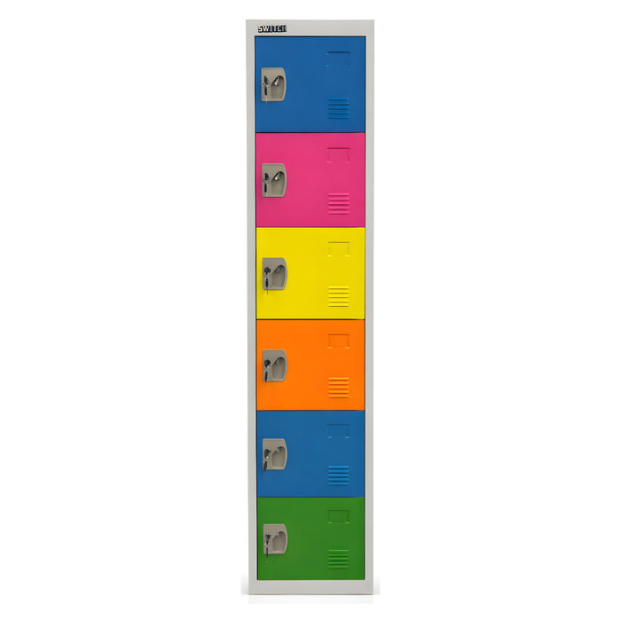 6-Door Lockable Metal Locker Cabinet