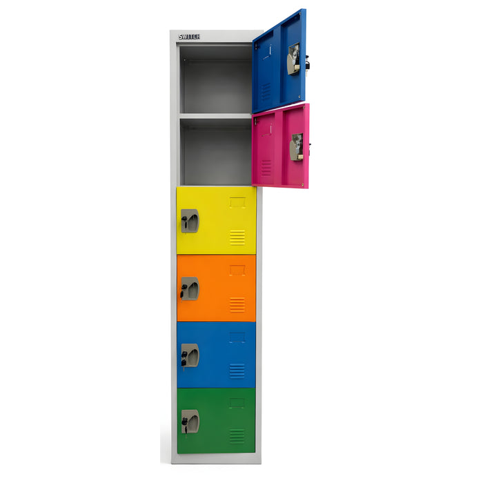 6-Door Lockable Metal Locker Cabinet