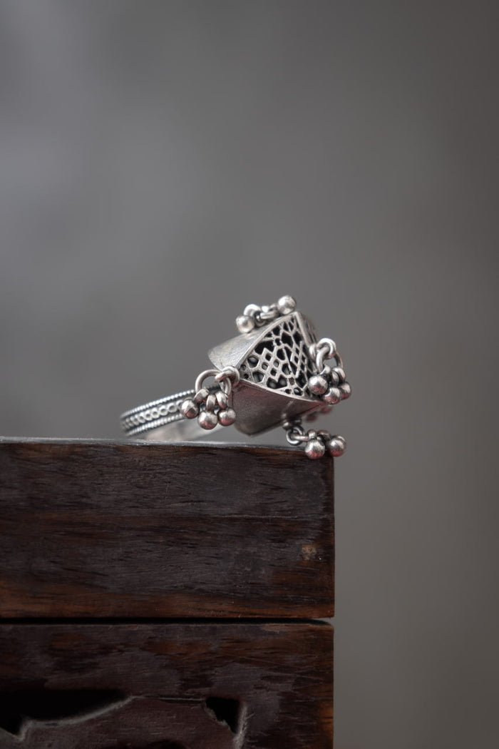 Adya Ghughri Drop Carved Embossed Ring