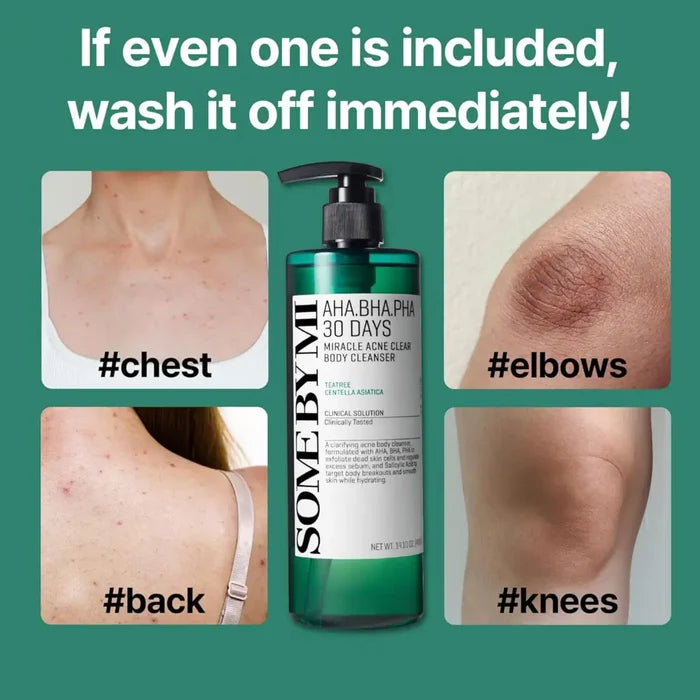AHA BHA PHA 30 Days Miracle Acne Clear Body Cleanser - Care SomeByMi Wash