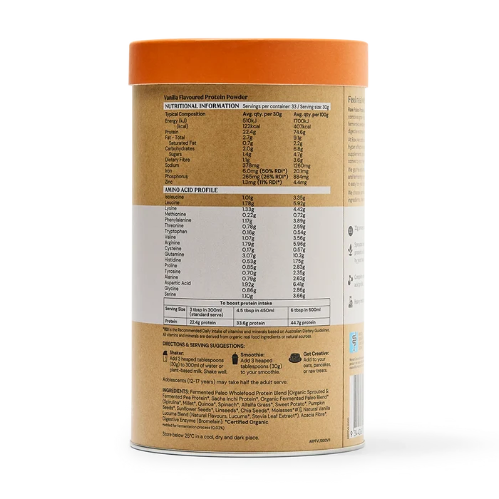 Amazonia Raw Gentle Digest Paleo Protein Powder - Vanilla