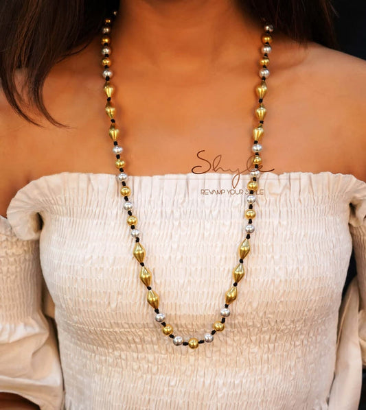 Anvaya Dual Tone Versatile Bead Necklace