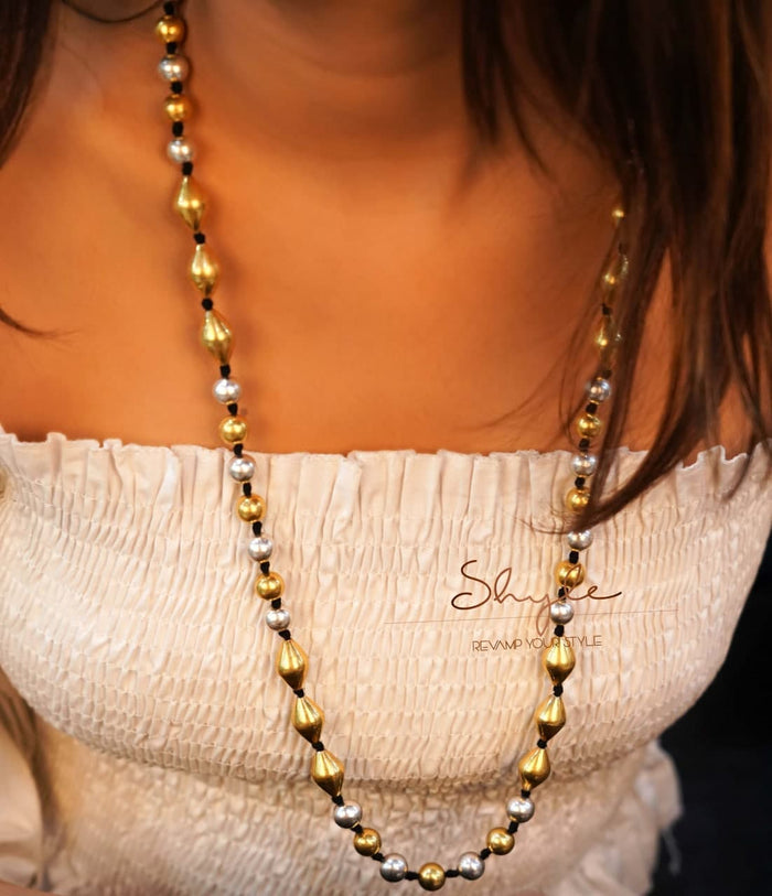 Anvaya Dual Tone Versatile Bead Necklace