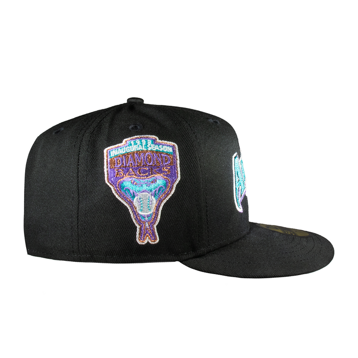 Arizona Diamond Backs All Black Chain Stitch Logo Script