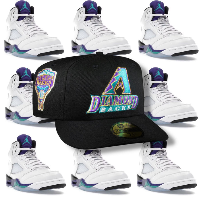 Arizona Diamond Backs All Black Teal & Purple Logo 1998