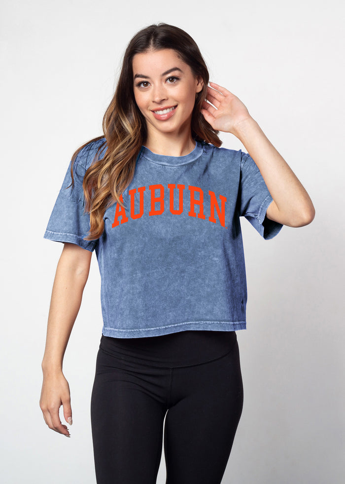 Auburn Tigers Women's Ink Relaxed, boxy Mineral wash T-Shirt with Crew neck and short sleeves