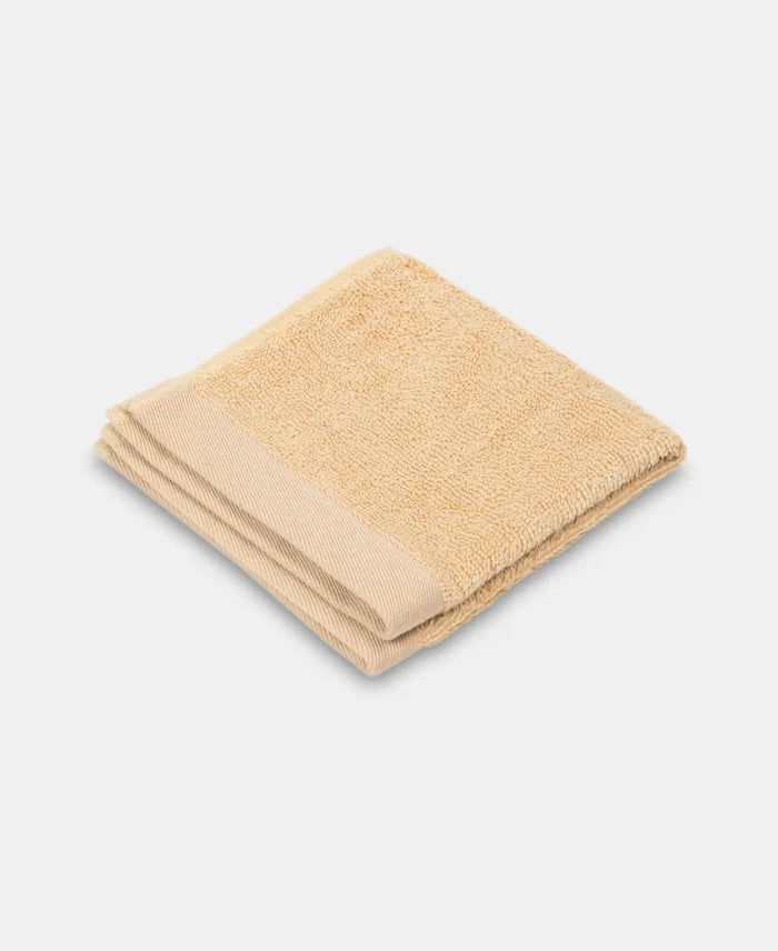 Bamboo Cotton Blend Terry Ultrasoft and Durable Face Towel with Natural StayFresh Properties - Beige-2