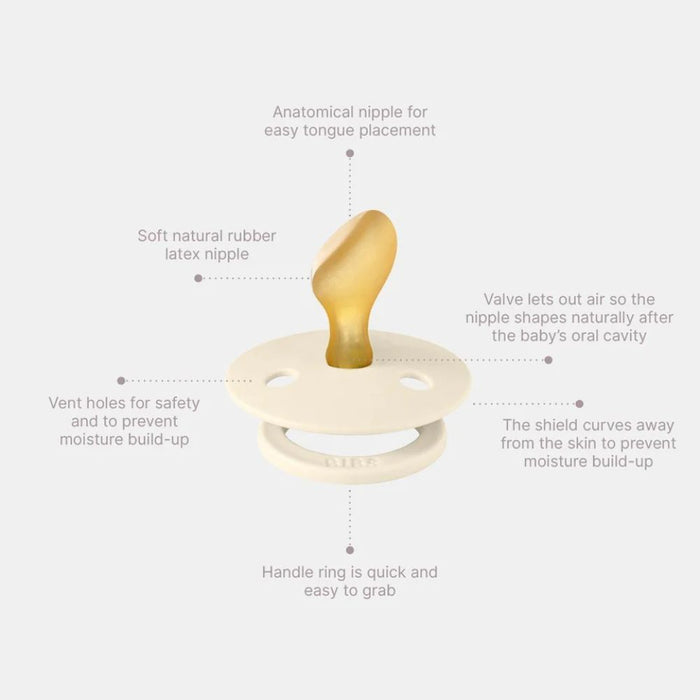 Bibs Anatomical Dummy Natural Rubber - Ivory/Blush