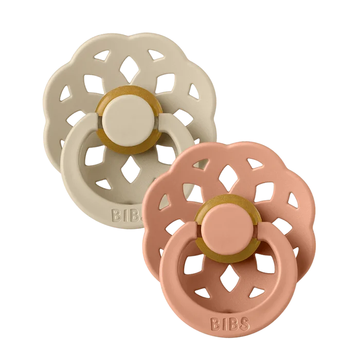 Bibs Round Boheme Natural Dummy Pacifier - Vanilla/Peach