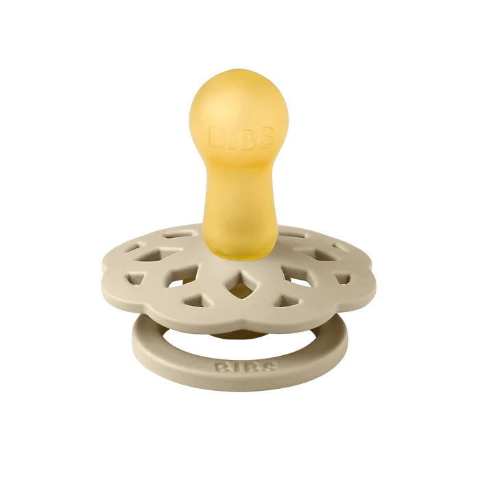 Bibs Round Boheme Natural Dummy Pacifier - Vanilla/Peach
